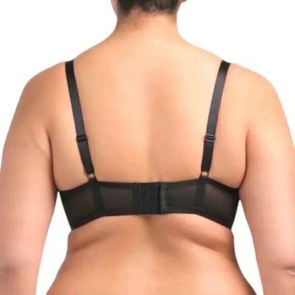 Ashley Graham Demi Cup Diva Bra Lace Sheer Sexy Size 44C - Picture 3 of 9